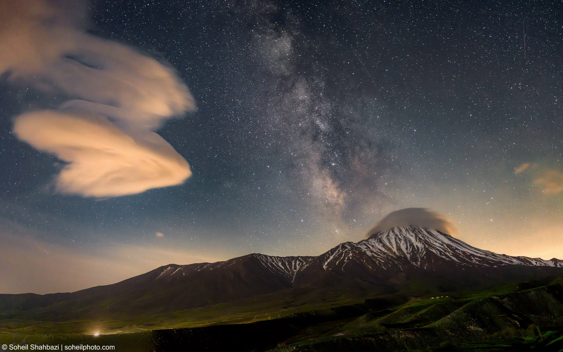 The Milky Way above Mount Damavand captured by Soheil Shahbazi.