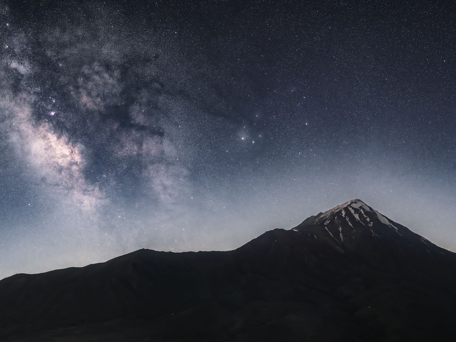 Mount Damavand under the Milky Way Galaxy